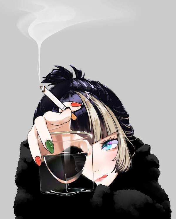 【吐き出してたんだ】酒とタバコを嗜む女子の二次エロ画像【愛と言う憎悪】【31】