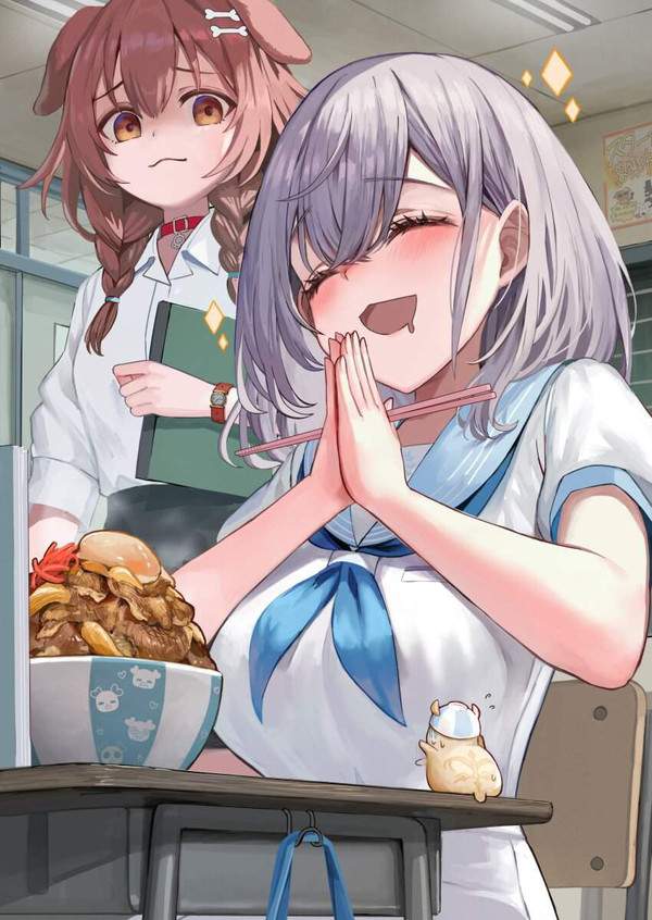 【吉野家クロミ化計画】牛丼食べてる女子の二次画像【11】