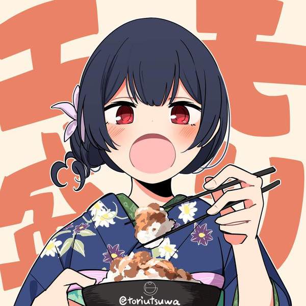【吉野家クロミ化計画】牛丼食べてる女子の二次画像【14】