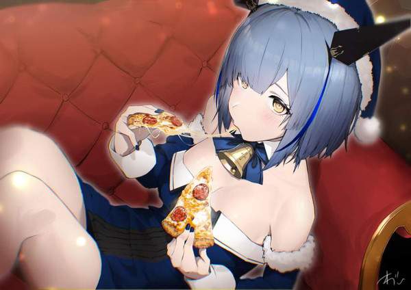 【僕も食べて】センシティブにピザを食べる女子の二次エロ画像【15】