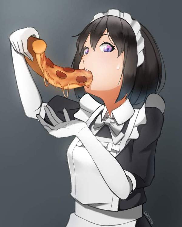 【僕も食べて】センシティブにピザを食べる女子の二次エロ画像【21】
