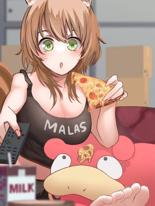 【僕も食べて】センシティブにピザを食べる女子の二次エロ画像【30】