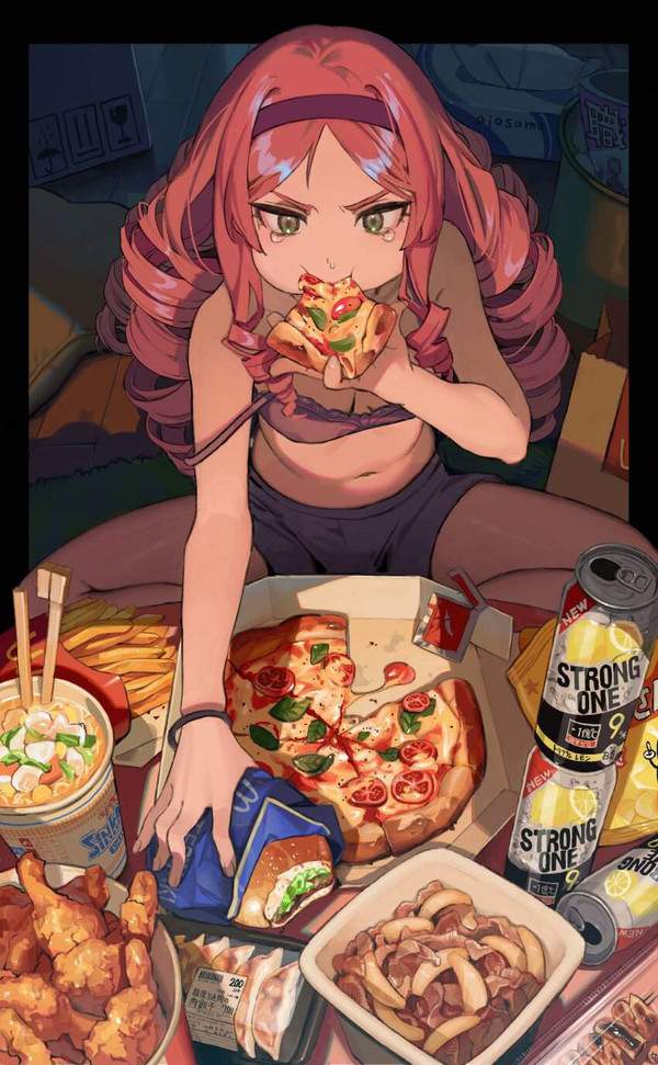 【僕も食べて】センシティブにピザを食べる女子の二次エロ画像【36】
