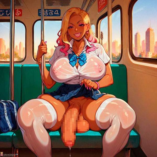 【さては痴女だな？(名推理)】パンツを履かずに電車に乗る女子達の二次エロ画像【31】