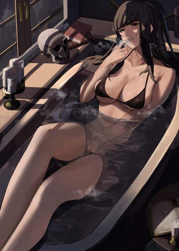 【風呂で自慰】湯船に漬かりつつオナニーする女子達の二次エロ画像【9】