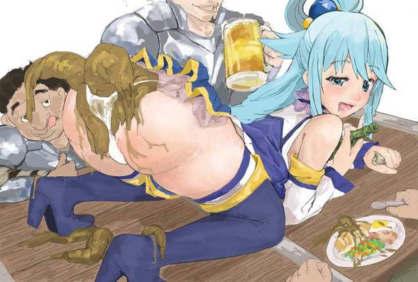 【ン”ーッ！マ゜ッ！ア”ッ！！】女子が食い物にウンコぶっかけてる二次スカトロ画像【5枚目】