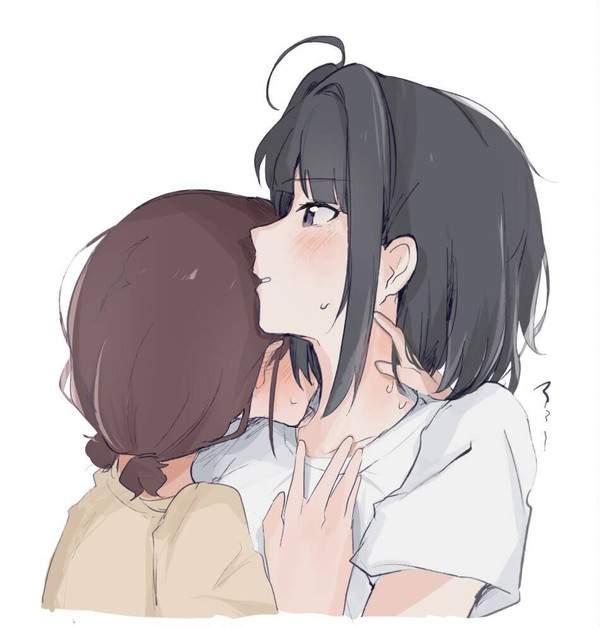 【百合】女子の首筋にキスする女子の二次エロ画像【6枚目】