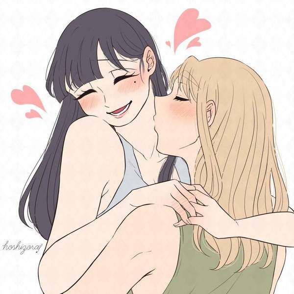 【百合】女子の首筋にキスする女子の二次エロ画像【21枚目】