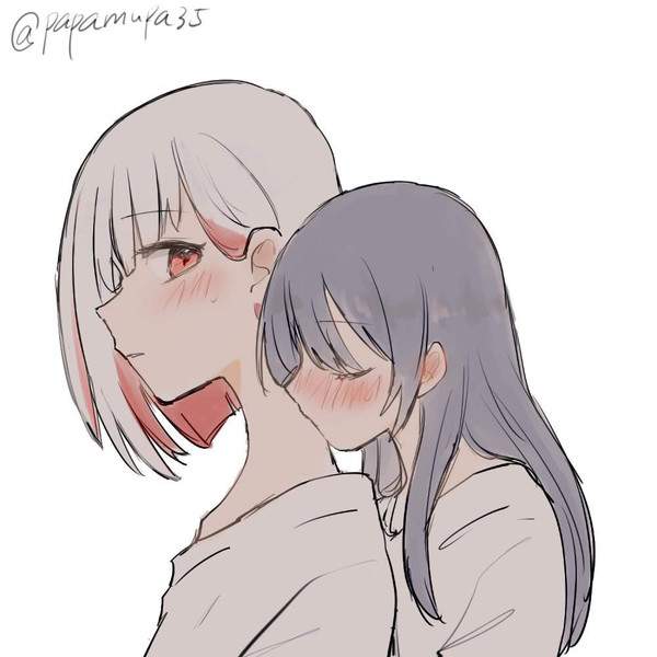 【百合】女子の首筋にキスする女子の二次エロ画像【26枚目】