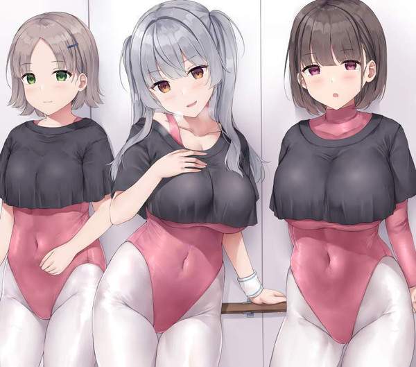 【三人姦女】巨乳女子が３名並んでる二次エロ画像【パイズリ信号機】【12枚目】