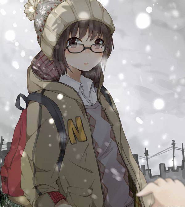 【雪・・強くなってきたな・・】雪の日でも真面目に学校に通う女子高生の二次画像 【14】