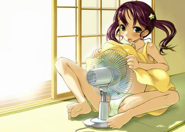【夏の風物詩】股間に扇風機当てて涼んでる女の子の二次エロ画像 【2】