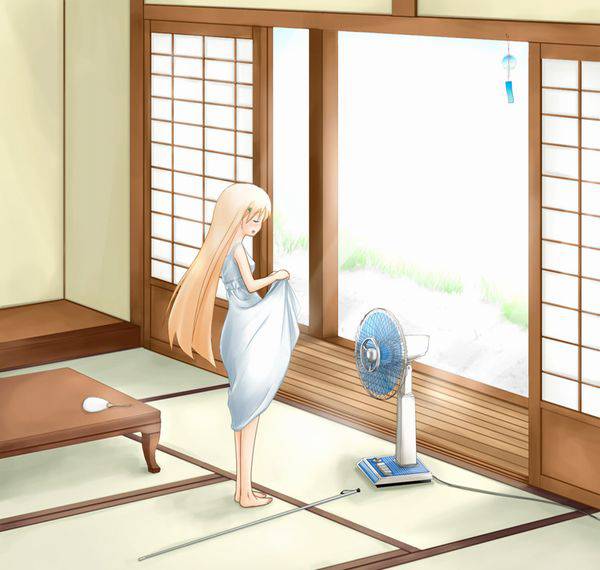 【夏の風物詩】股間に扇風機当てて涼んでる女の子の二次エロ画像 【18】