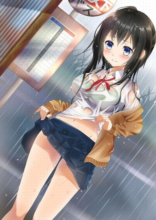【濡れ濡れＪＫ】雨に濡れた女子高生達の二次エロ画像 【9】