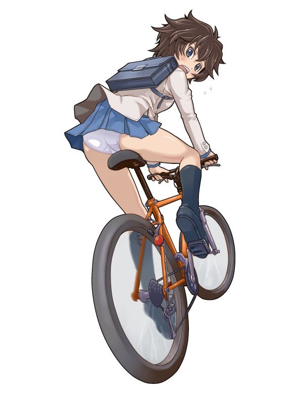 【通勤・通学】自転車パンチラの二次エロ画像【12】