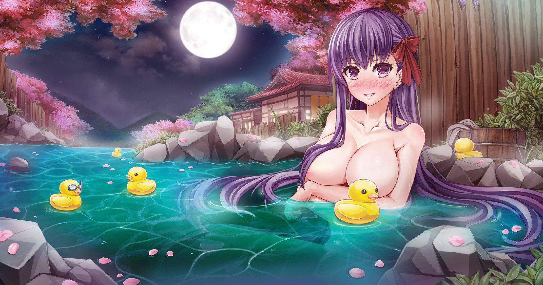 【君でずっとシコりたい】桜の花を見ながらお湯に使ってる女子達の二次温泉エロ画像【7】