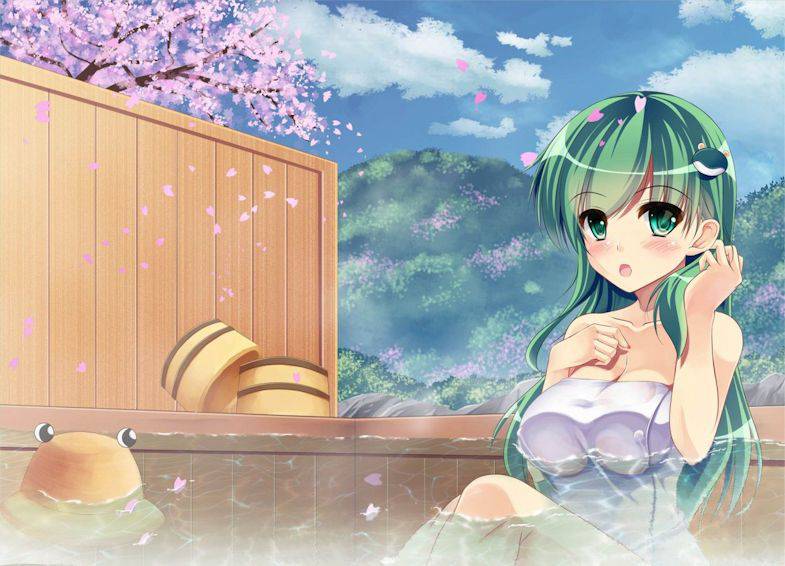 【君でずっとシコりたい】桜の花を見ながらお湯に使ってる女子達の二次温泉エロ画像【14】