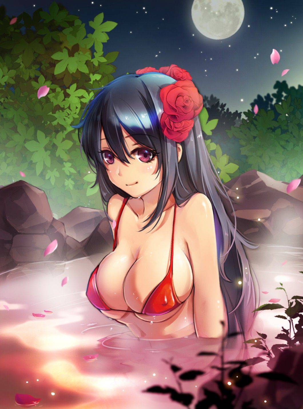 【君でずっとシコりたい】桜の花を見ながらお湯に使ってる女子達の二次温泉エロ画像【17】