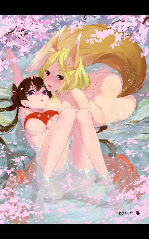 【君でずっとシコりたい】桜の花を見ながらお湯に使ってる女子達の二次温泉エロ画像【22】