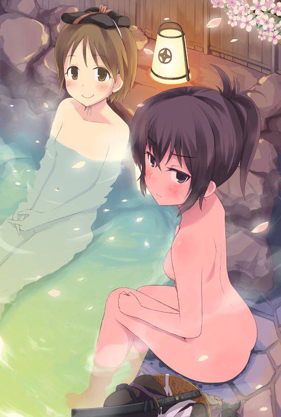 【君でずっとシコりたい】桜の花を見ながらお湯に使ってる女子達の二次温泉エロ画像【30】