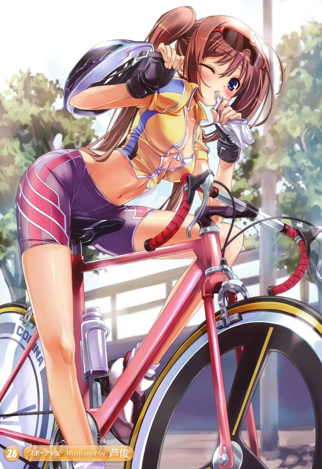 【ロードバイク】本格的な自転車に乗ってる女子達の二次画像【12】