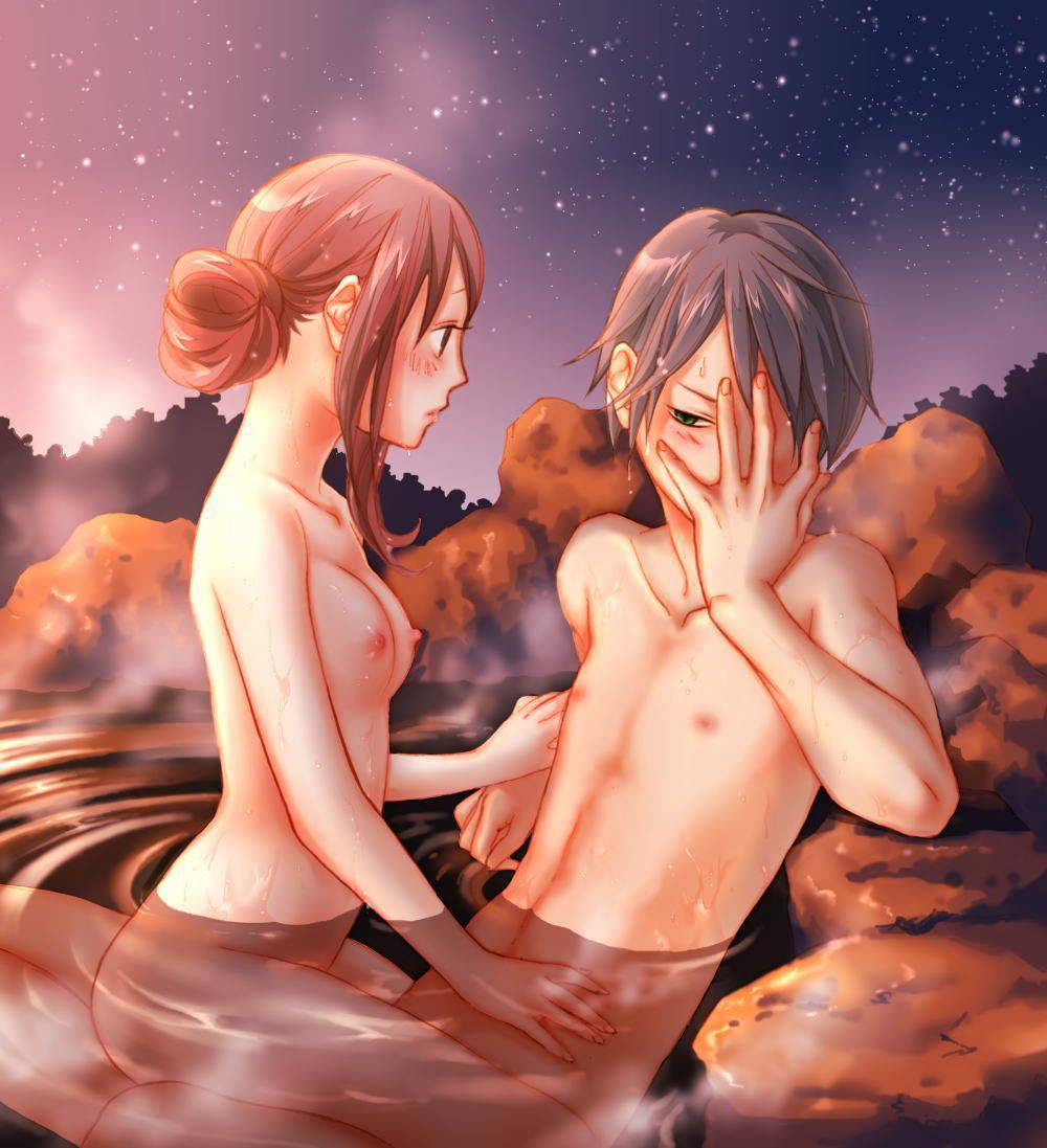 【迷惑客】温泉の露天風呂でセックスしてるカップル達の二次エロ画像【1】