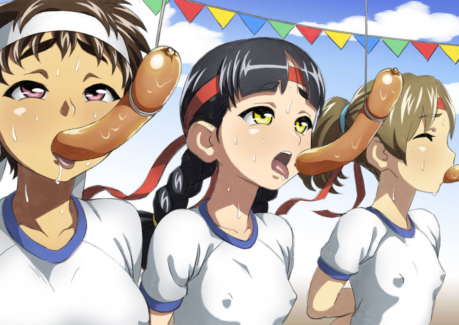 【運動会の定番】パン食い競争してる女の子達の二次エロ画像【2】