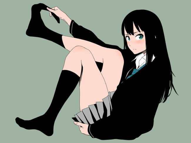 【足フェチ向け】女子高生が靴下脱いだり履いたりしてる二次エロ画像【15】