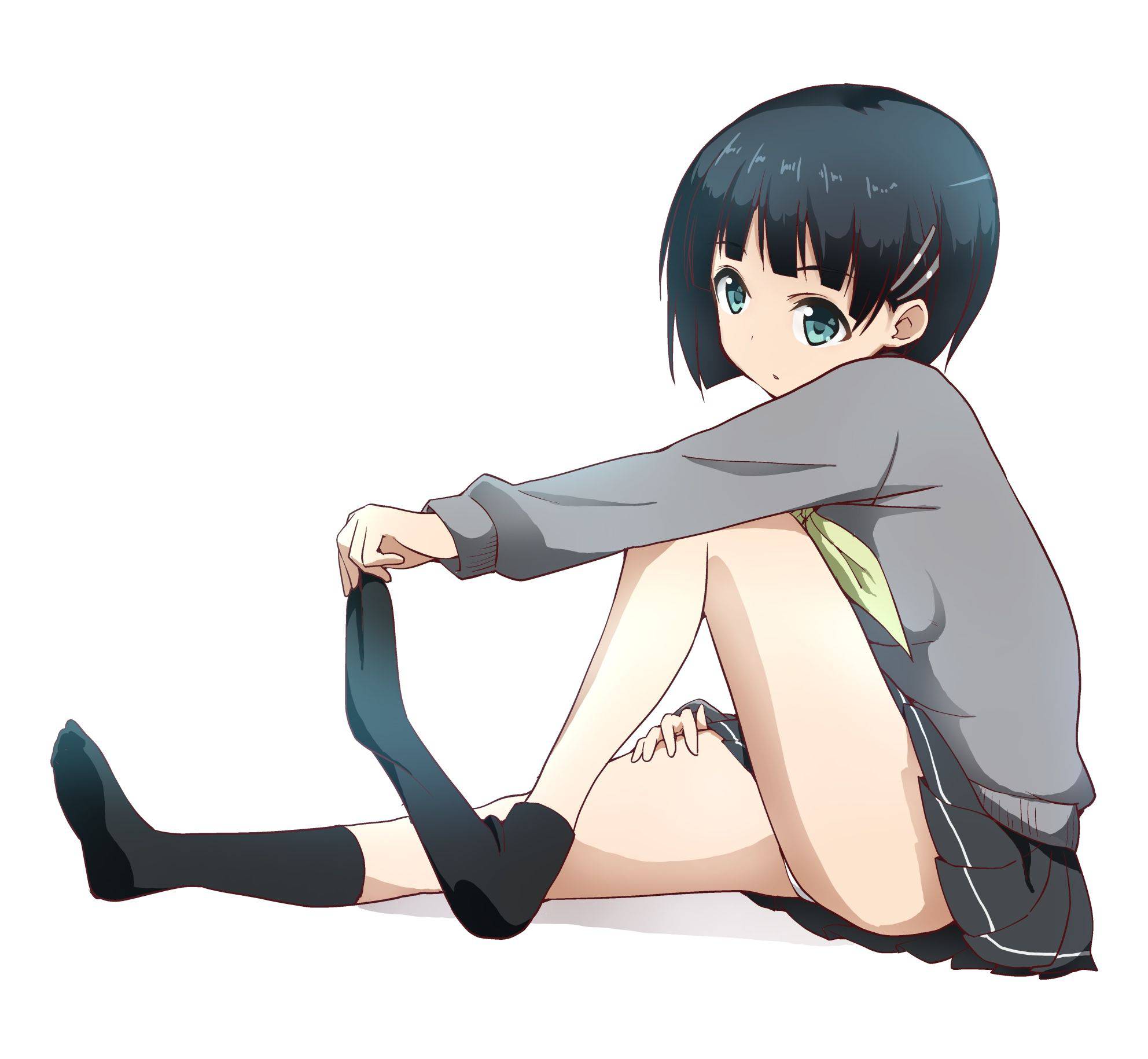【足フェチ向け】女子高生が靴下脱いだり履いたりしてる二次エロ画像【21】