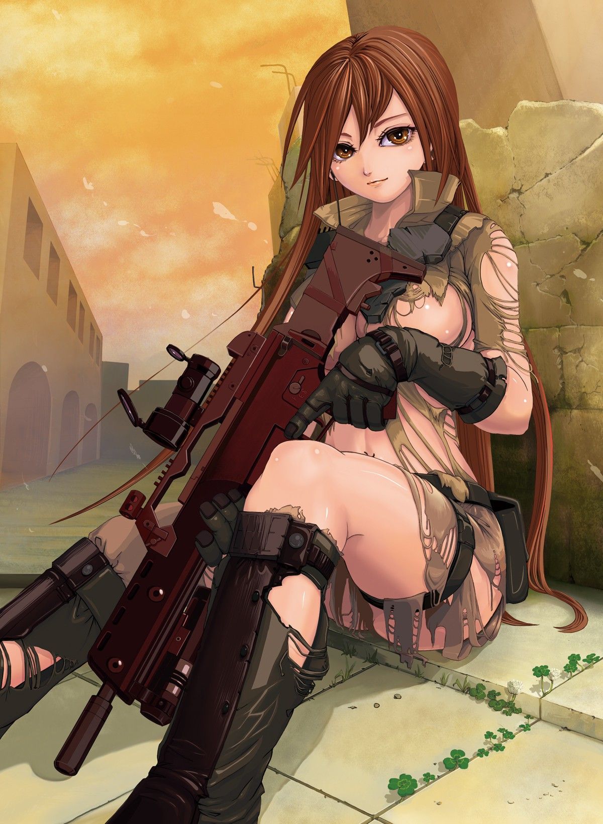 【空前のＰＵＢＧブーム】銃を持った女兵士・軍人さんの二次エロ画像【12】