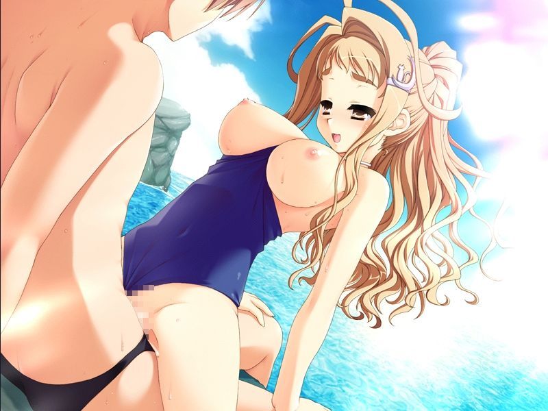 【夏のおもひで】いかにもヤリマンそうな水着女子が海辺でセックスしてる二次エロ画像【17】