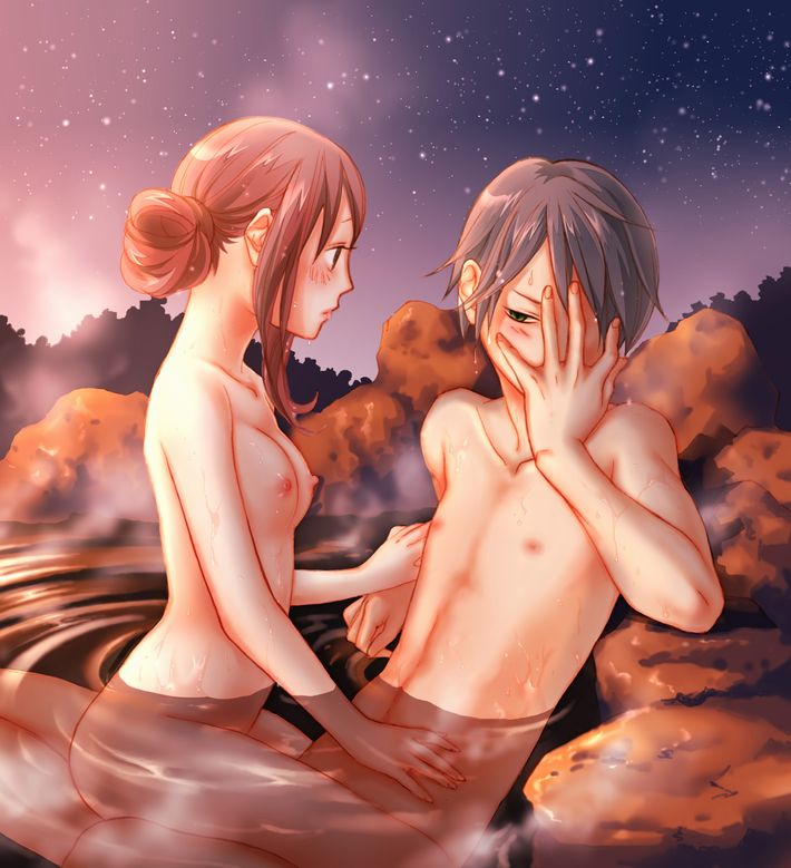 【カップル風呂】彼氏彼女が温泉で温まってる二次エロ画像【5】