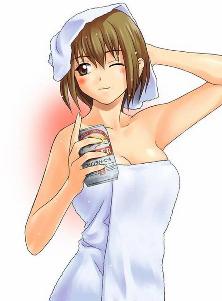 【冷えてるか～？】風呂上りにビール飲んでる女子達の二次エロ画像【14】