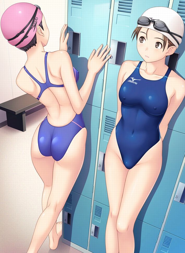 【逞しい背筋】競泳水着女子の後ろ姿を眺める二次エロ画像【38】