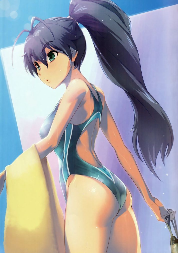 【逞しい背筋】競泳水着女子の後ろ姿を眺める二次エロ画像【39】
