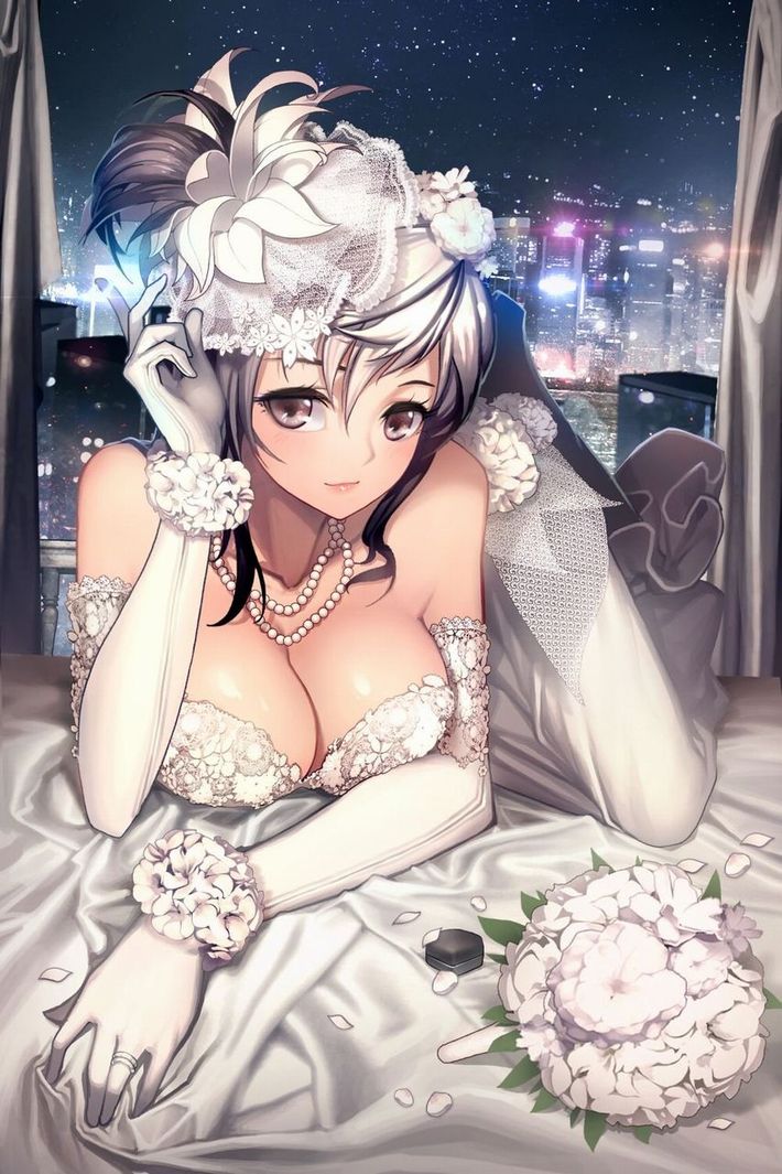 【夜はきっと･･･】純白のウェディングドレスを着た新婚ホヤホヤな二次エロ画像【2】