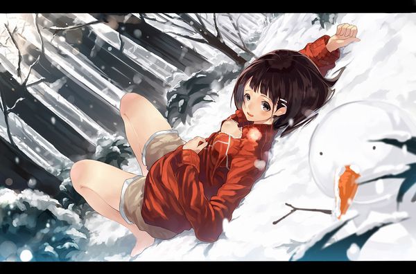 【冬の風物詩】雪だるま作ってる女子達の二次画像【28】