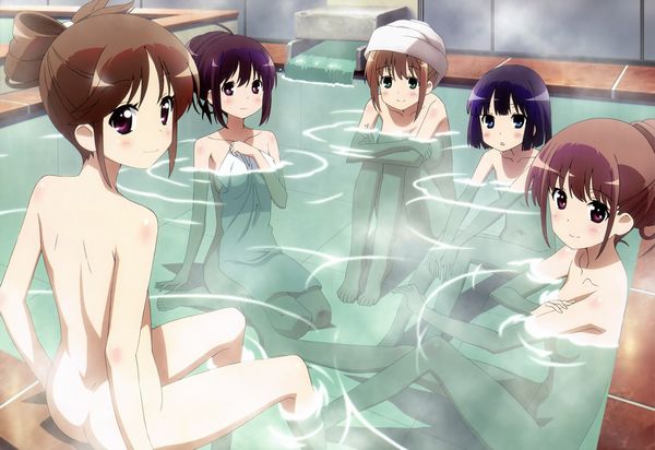 【眼福】温泉にて入浴中な女の子達の二次エロ画像【15】