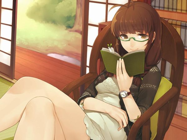 【非エロ】メガネの美少女が本を読んでる二次画像【2】