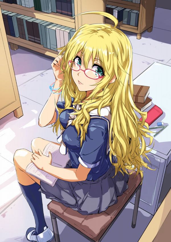 【非エロ】メガネの美少女が本を読んでる二次画像【5】