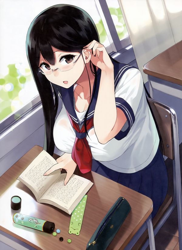 【非エロ】メガネの美少女が本を読んでる二次画像【6】
