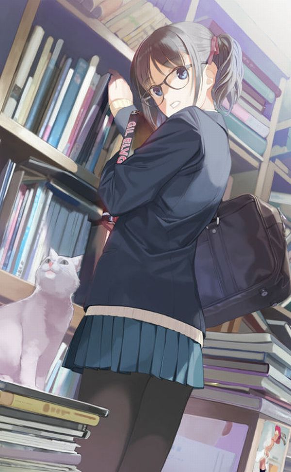 【非エロ】メガネの美少女が本を読んでる二次画像【7】