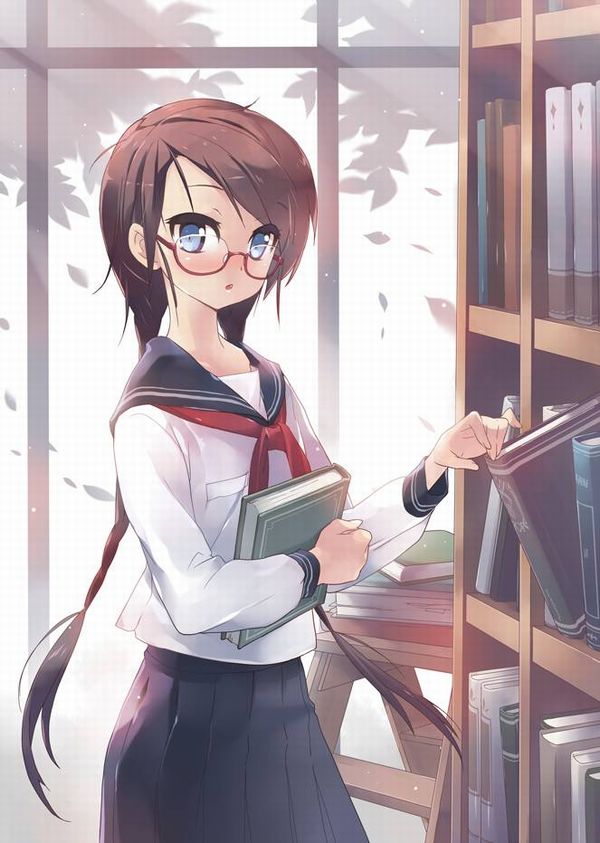【非エロ】メガネの美少女が本を読んでる二次画像【25】