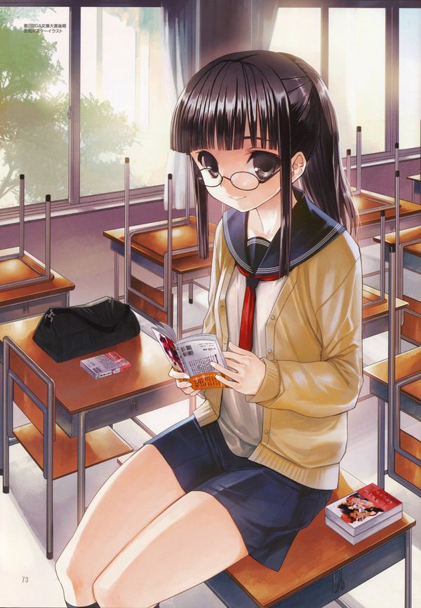 【非エロ】メガネの美少女が本を読んでる二次画像【39】