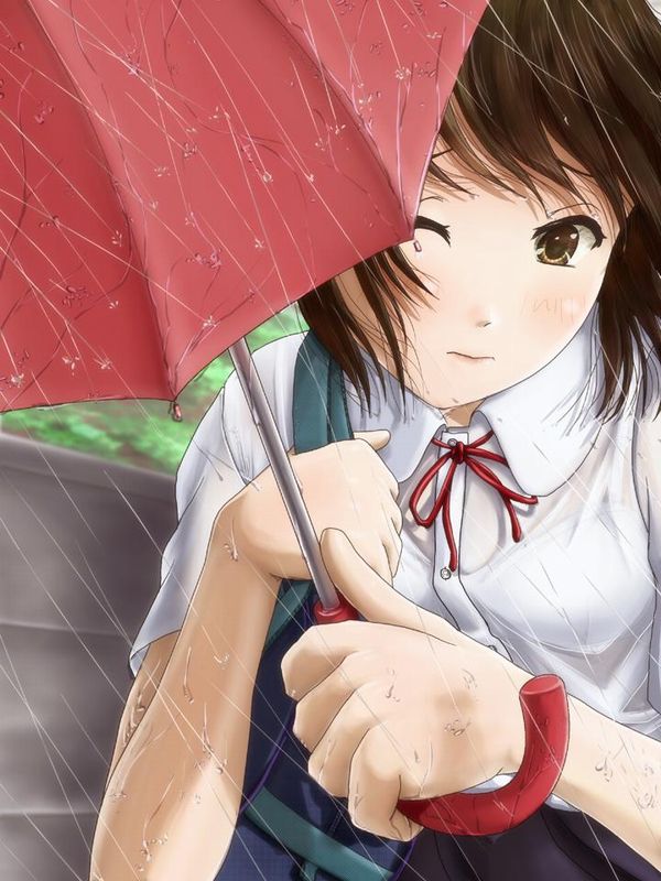 【傘が無い】雨に濡れて透けブラしてる制服女子の二次エロ画像【17】
