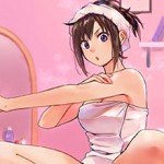 【お風呂上り】「バスタオルの下は裸だよ！」そんな湯上り女子の二次エロ画像