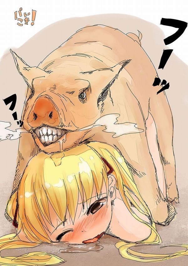 下のお口で豚さんを食べる二次獣姦画像【30】