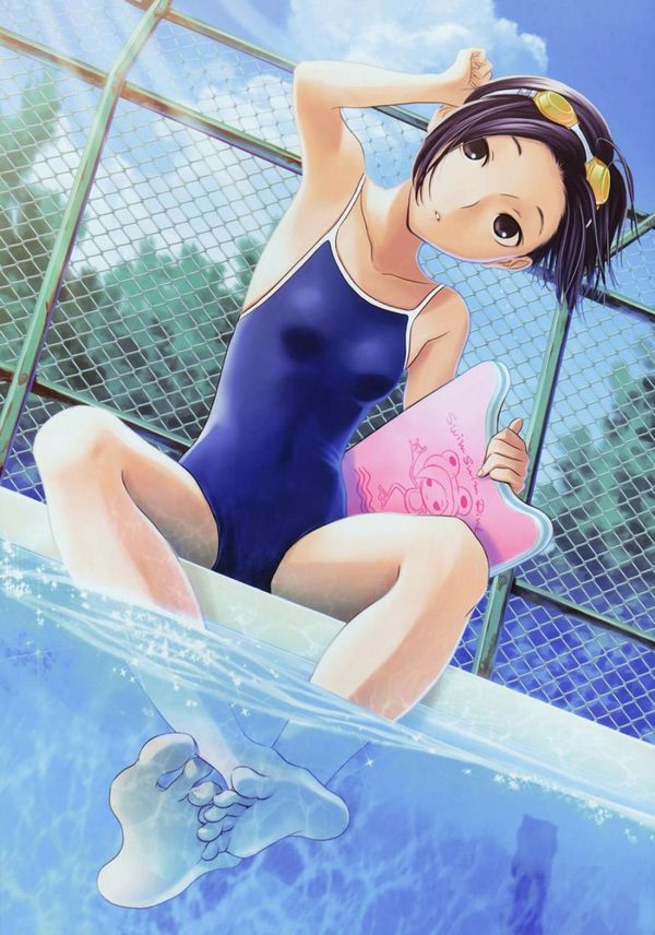 【あの頃】学校のプールで水泳の授業を受けるスク水美少女達の二次エロ画像 【16】