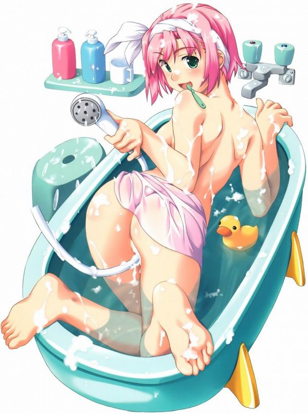 【定番】あのアヒルのおもちゃを浮かべて入浴する女子達のお風呂二次エロ画像【6】
