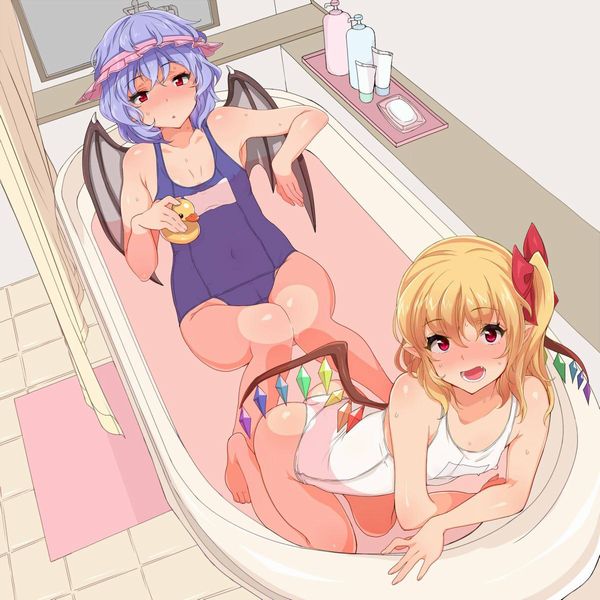 【定番】あのアヒルのおもちゃを浮かべて入浴する女子達のお風呂二次エロ画像【15】